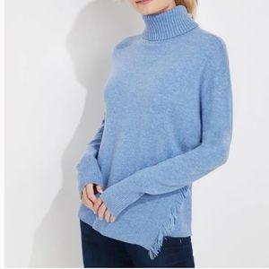 Vineyard Vines Blue Cashmere/Wool Blend Turtleneck Sweater in LARGE